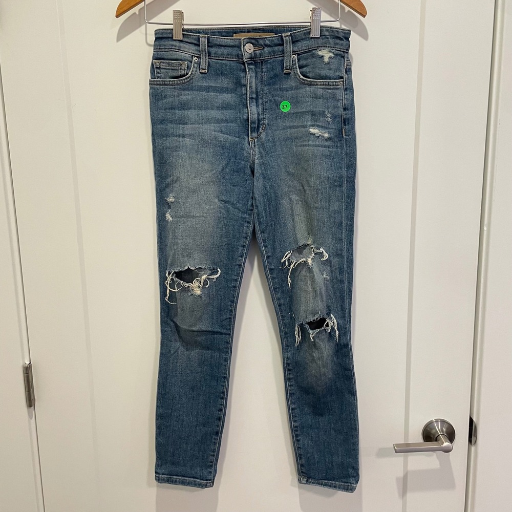 Joes Jeans Womens Blue‎ Distressed Skinny Denim Jeans Size 25 High Rise Slim Fit